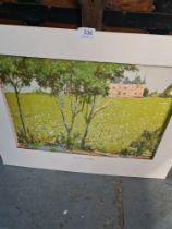 An unframed print of Chateau Haut-Brion stamped BFK Rydes