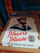 A modern enamelled sign for Players Cigarettes decorated sailor, 29cm