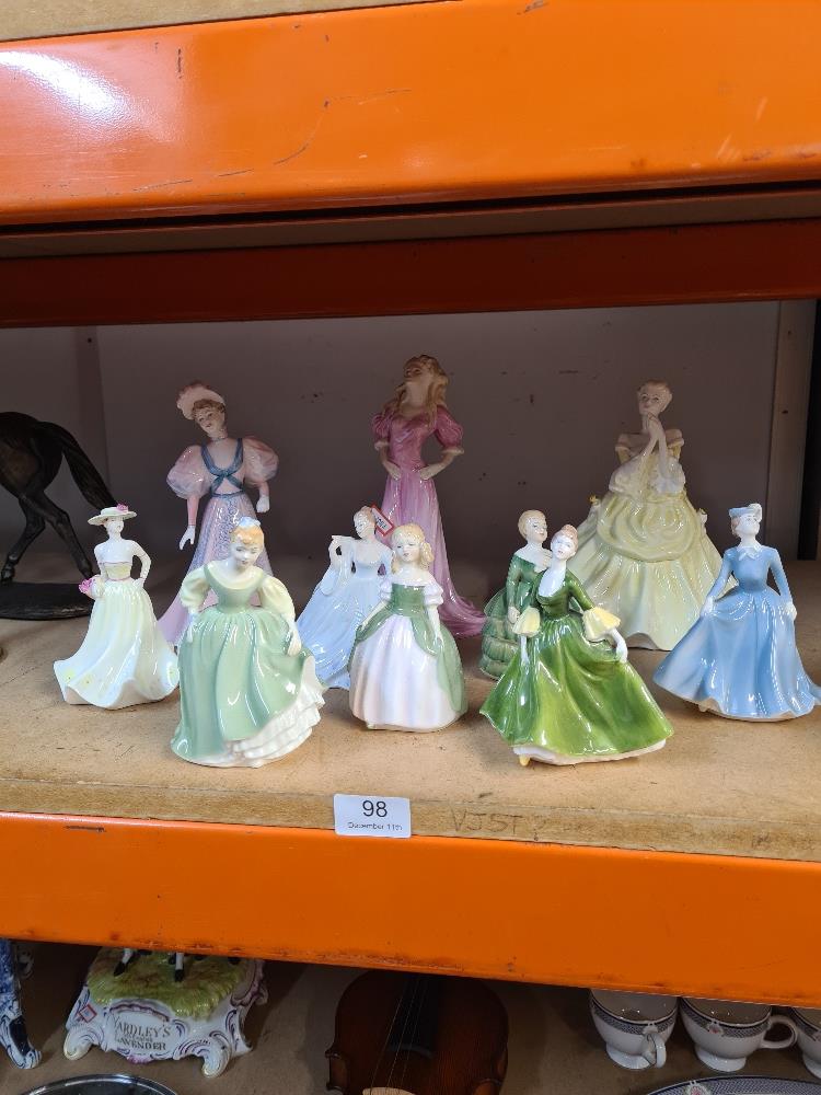 Ten various Coalport and Royal Doulton figures of ladies - Image 6 of 10