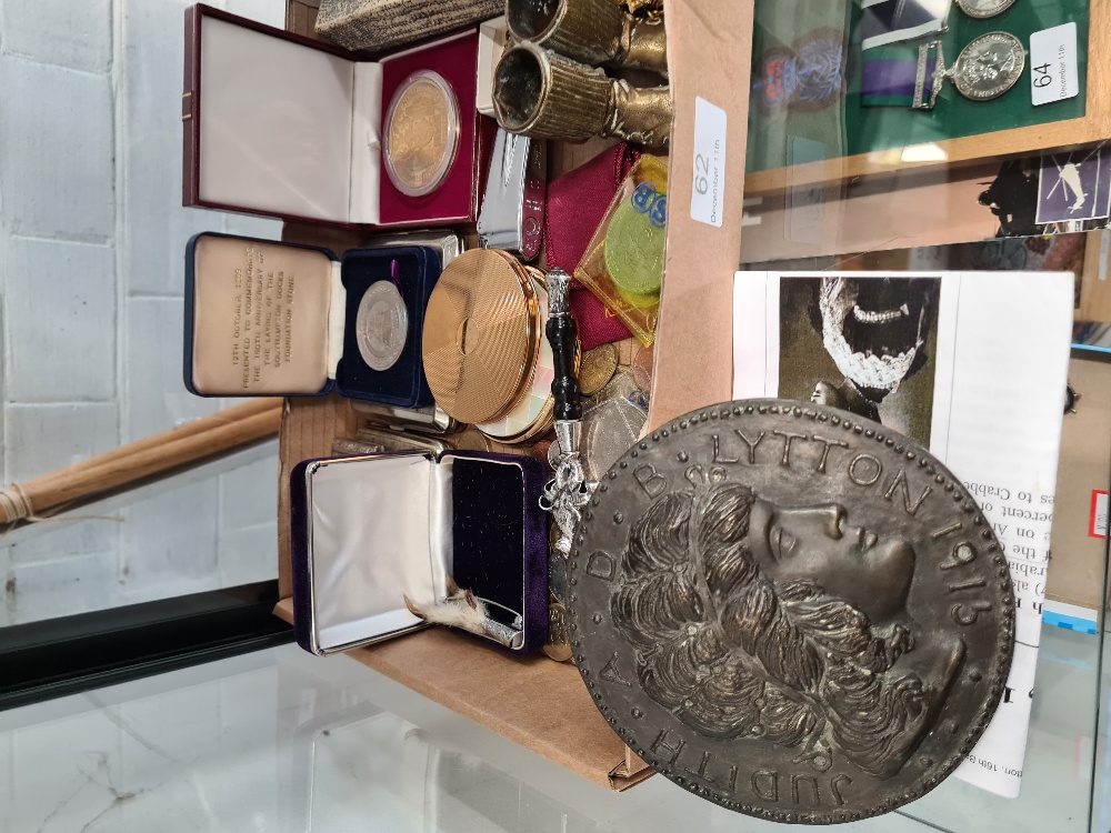 A mixed lot of collectables, to include Vesta's, coins, compacts, rattles and similar - Image 3 of 8