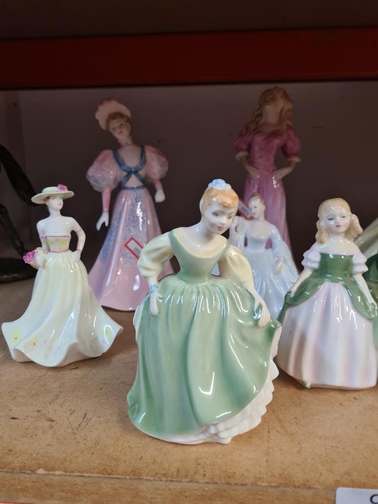 Ten various Coalport and Royal Doulton figures of ladies - Image 7 of 10