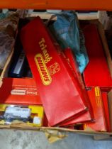 A quantity of railway accessories to include boxed Triang items, controllers, track, magazines and s