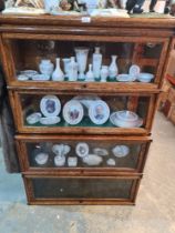 A Globe Wernicke style oak sectional bookcase (no base)