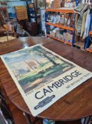 A vintage travel poster for British Rail, decorated Kings College Chapel, Cambridge, by Jordison & C