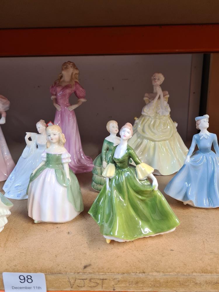 Ten various Coalport and Royal Doulton figures of ladies - Image 8 of 10