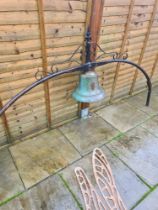 Vintage very large bell and an arch mount
