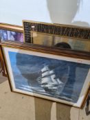 Selection of pictures and prints, depicting various scenes, including tall ships
