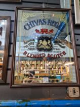 Four reproduction pub advertising mirrors to including Guinness and Chivas Regal