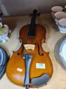 An old violin, 14" back