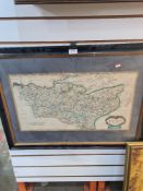 Robert Morden, an antique map of Kent, 63 x 35cm