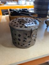 Small pierced iron box