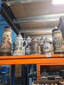 A quantity of German steins