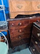 A Victorian stained pine chest on turned feet and one other on plinth base