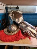 Reproduction Roman helmets and breast plate