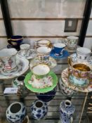 10 decorative cups and saucers to include Coalport & Limoges examples