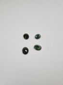 Four large oval cut green tourmalines, approx 9.45 carat approx