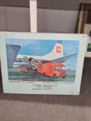 An original GPO Post Office at The Airport poster, printed by Sydney Lee, Exeter, loose on board, 92