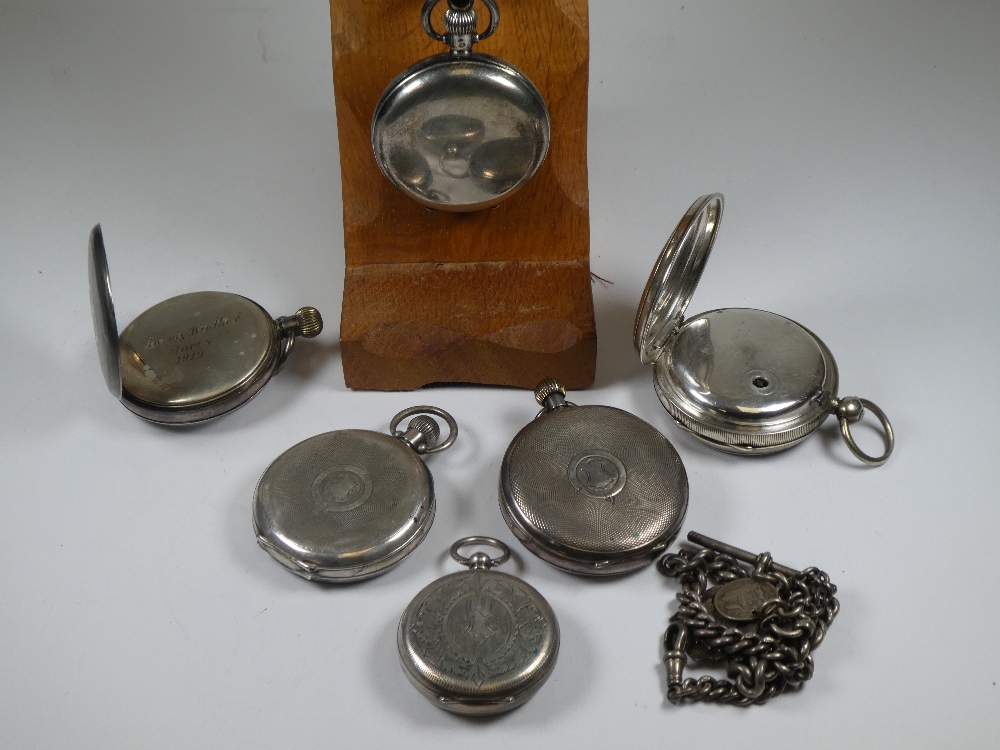 A quantity of silver pocket watches comprising of different makers and designs. To include a Chester - Image 5 of 15