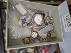 Silver cufflinks, silver Mizpah brooch, silver bullion pendant, silver bar brooch with fox head and