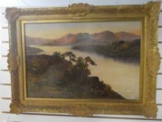An early 20th Century, oil on canvas of Scottish Loch Scene, signed J H Boel, 1913, re-lined, 75 x 4