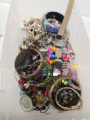 Tray mixed modern costume jewellery including bangles, watch, etc
