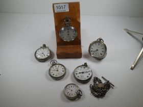 A quantity of silver pocket watches comprising of different makers and designs. To include a Chester