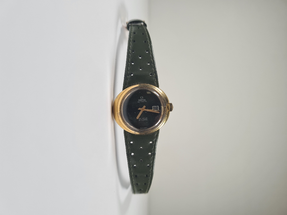 Omega; A ladies 1970s gold plated 'Omega De Ville' Dynamic Automatic with Olive dial, golden hands a - Image 2 of 30