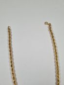 9ct yellow gold ropetwist necklace, 45cm, marked 375, approx 6.34g