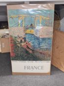 An original travel poster for France Provence la Camargue Van Gogh, Arles le Pont de Langlois, loose
