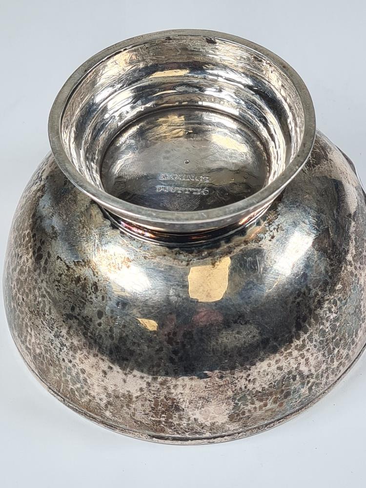 George Gilliam; a silver Britannia hammered design bon bon dish on a raised domed foot. Hallmarked w - Image 9 of 12