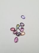 A quantity of rose cut coloured Sapphires, (10), purple, pink, yellow, red, etc, approx 6.2 carat