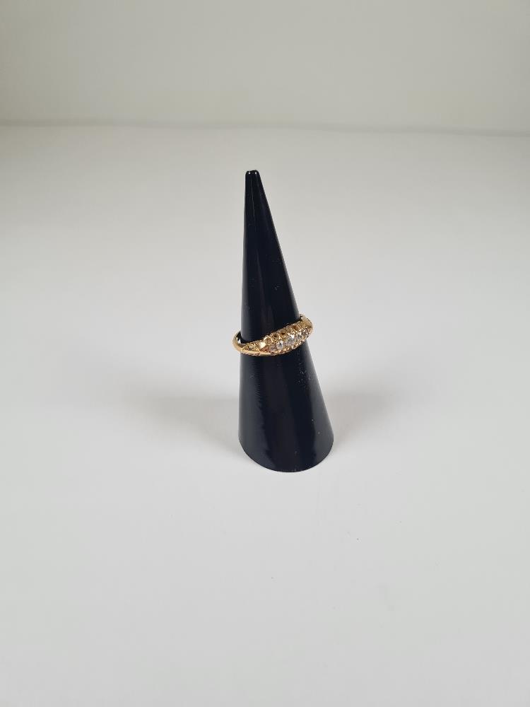 Antique 18ct yellow gold Gypsy ring set with graduating old cut diamonds, size J, marks worn, approx - Image 20 of 29