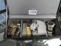 Watch box containing various watches incl. Bvlgari etc