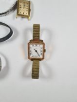 Selection of vintage watches to incl. plated Elfin watch on leather strap, vintage stainless ladies