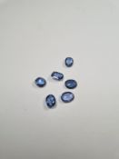 A selection of mixed cut Ceylon blue Sapphires, mix of heated and unheated, approx 6.95 carat (6)