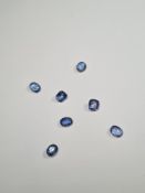 A selection of mixed cut Ceylon blue Sapphires, mix of heated and unheated, approx 7.75 carat, (7)