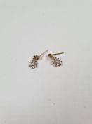 Pair of 9ct gold cluster earrings