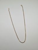18ct yellow gold herringbone design neckchain, marked 750, 40cm, approx 4.32g