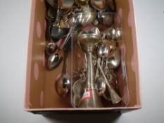 A large selection of silver, white metal and plated souvenir spoons having various terminals and dec