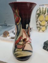 A modern Moorcroft vase decorated flowers, 20.5cm