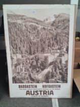 An original Austrian travel poster for Badgastein Hofgastein "The most highly radioactive springs in