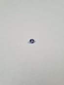 A cased pale blue cushion cut natural sapphire, indications of heat, with ICL Lab report