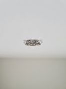 Antique platinum diamond trilogy ring, central stone approx 0.5 carat, the other two approx 0.44 car