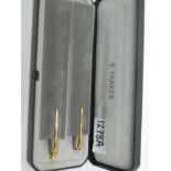 Cased Parker pen and pencil set