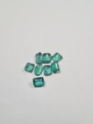Selection of mixed cut Colombian Emeralds (8) total 5.74 carat approx
