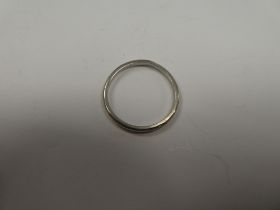 Platinum wedding band, size N, approx 2.10g