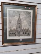 Valerie Thornton, a limited edition etching of St Mary's, Oxford, 14/25, signed and dated '71, 44cm