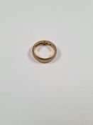 9ct yellow gold wedding band, size L, marked 375, approx 3g