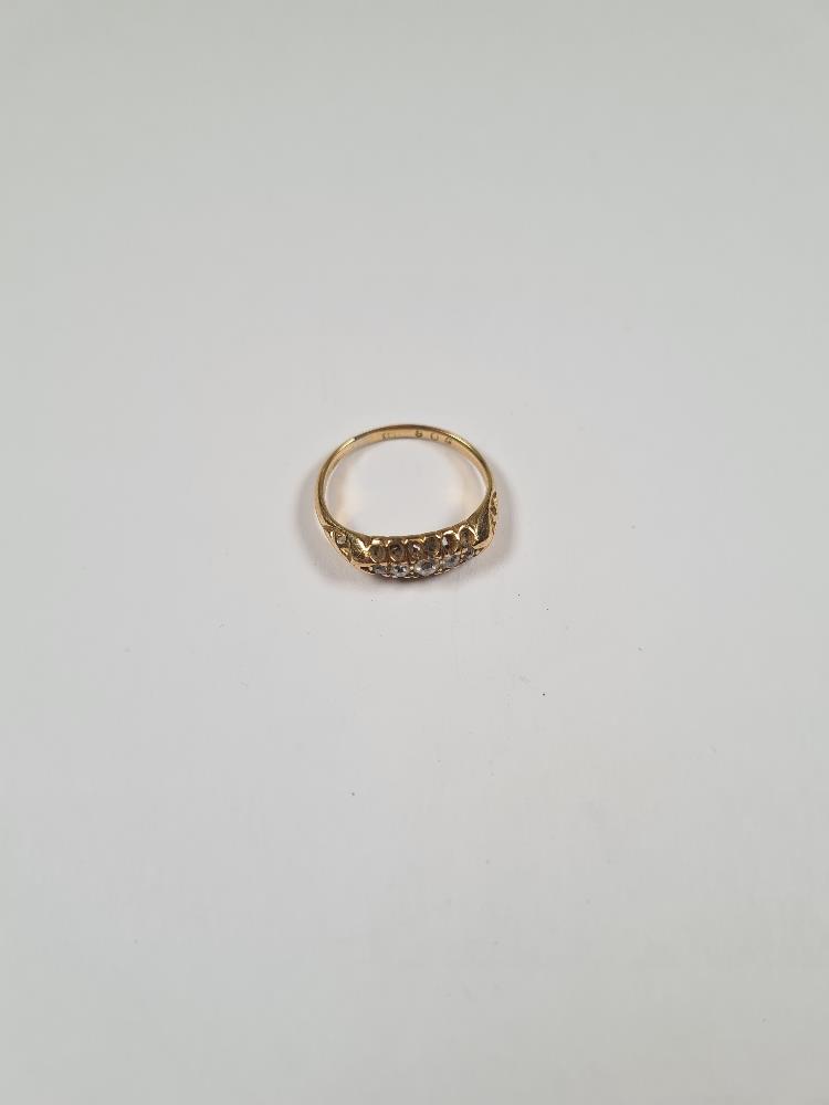 Antique 18ct yellow gold Gypsy ring set with graduating old cut diamonds, size J, marks worn, approx - Image 17 of 29
