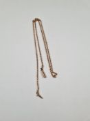 9ct yellow gold fine neckchain, with barrel clasp, marked 9C, 44cm, approx 2.5g